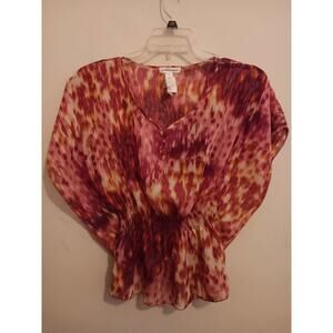 Ambiance Apparel junior girls size small chiffon blouse. Kimono Style Pink, NWT